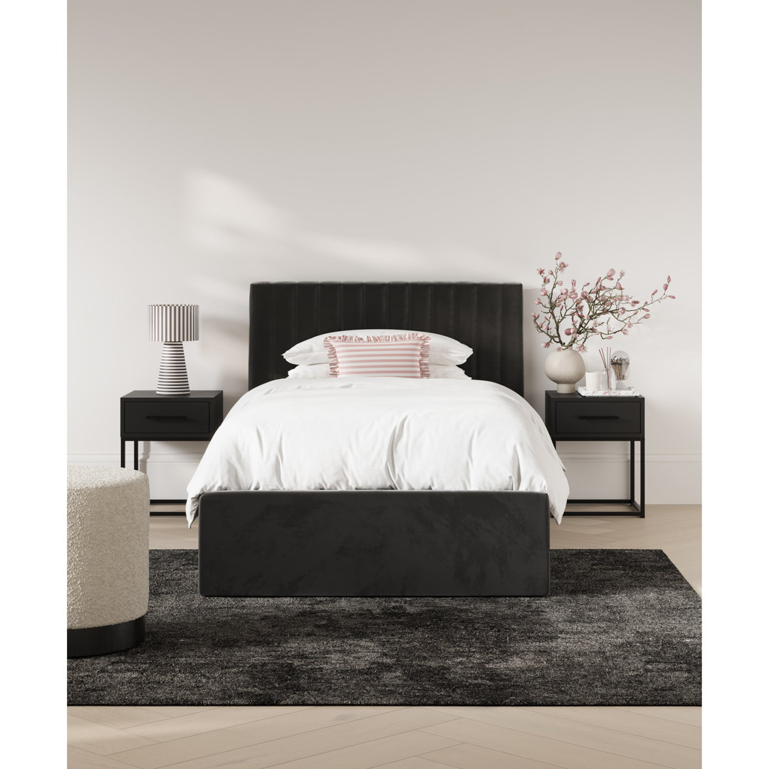 Lpd Berlin Upholstered Bed Frame Black Single (3')